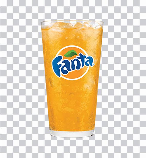 Drinking glass Fanta cup with orange liquid, <br>Fanta Orange In A Glass, food, Ice fanta png free
